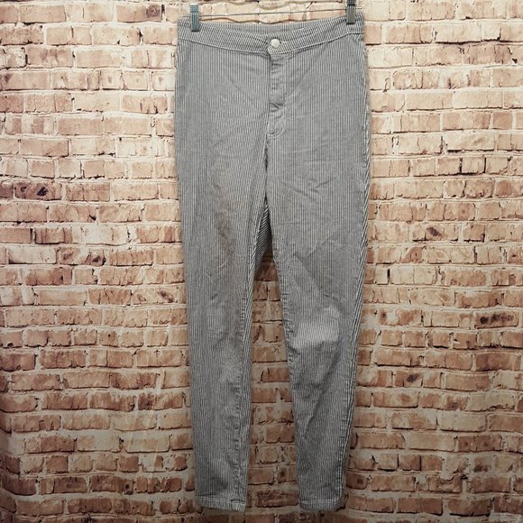 Free People Railroad Stripe Skinny Jeans Size 28 - Picture 1 of 13